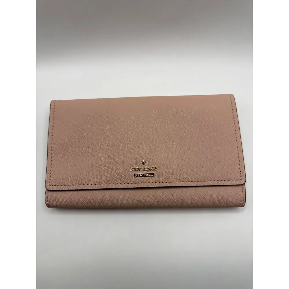 Kate Spade New York Blush Pink Saffiano Leather Continental Flap Wallet
